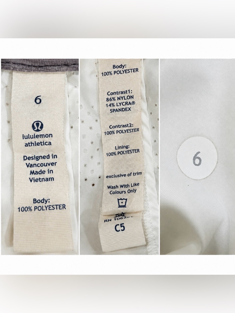 Lululemon Running Windbreaker Jacket White Gray Reflective Thumbholes Women's 6 - Picture 10 of 10